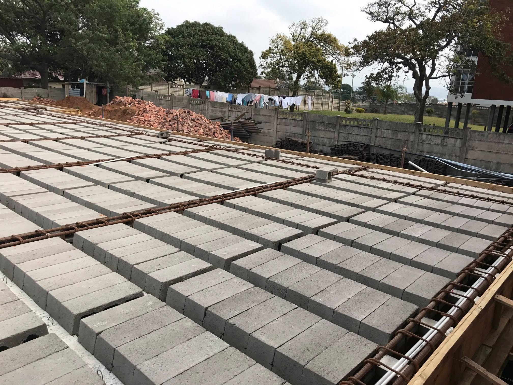 Precast concrete slab installation